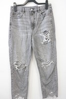 American Eagle Damen Mom Fit Jeans Regular High Rise Hose Grau Gr.31 Neu