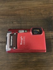 Olympus TG-820 Red Tough Camera FOR PARTS REPAIR. SAND IN LENS. NEEDS WORK