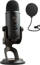 NEW Blue Yeti Multi-Pattern USB Condenser Microphone - Blackout Pop Filter
