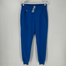 FIGS Zamora Jogger Scrub Pants Womens Extra Small Petite Blue Nurse Medical
