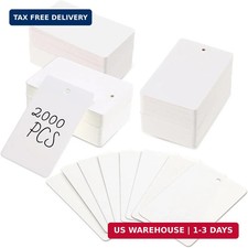 2000 Pcs White Blank Unstrung Price Tags, 1.97 x 3.15 Inches - Premium Quality U