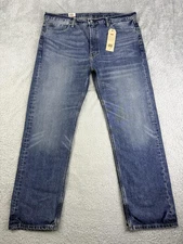 Levis 505 Jeans Mens 40x32 Blue Regular Fit Straight Leg Denim Medium Wash