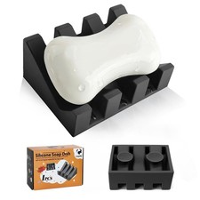 Self Draining Soap Dish,Silicone Suction Cup Soap Holder, Bathroom Soap Dish ...