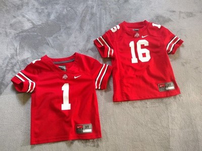  2 Nike Untouchable Ohio State Buckeyes #1  & #16 OSU Football Jersey 3T Toddler