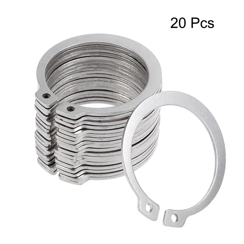 44mm External Circlips Retaining Shaft Snap Rings 304 Stainless Steel 20pcs - Bild 2 von 3