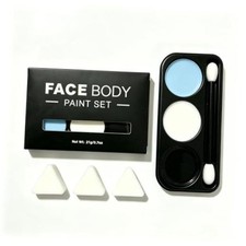 Halloween White Black Blue Face Body Paint  3PC Sponge  Black White Blue