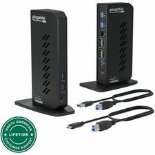 Plugable UD-6950Z USB 3.0/USB-C Dual 4K Docking Station HDMI/DP Win/Mac