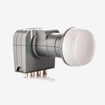 Fuba Quad LNB 4 Teilnehmer Universal, LTE-Filter, 40mm, HDTV, 4K, Grau