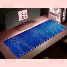 Gundam Blueprint Mouse Pad XL Mecha Desk Mat Anime Engineering Gaming Deskpad