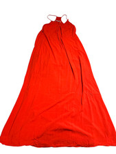 Michael Stars Long Maxi Dress Women's XS Orange Jersey Spaghetti Straps USA Made