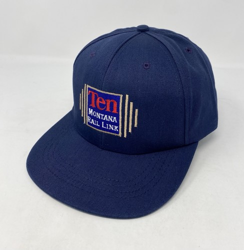 Montana Rail Link 10 (Tenth Anniversary 1997) Rare Vintage Hat Navy Blue Cap USA