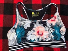 Xersion Womens Sports Bra Size XL Black Pink Teal Floral