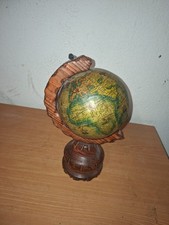 Vintage alte Welt Holz geschnitzt Globus