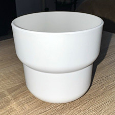 IKEA White Plastic Round Plant Pot, Small, Drainage Hole, 10CM
