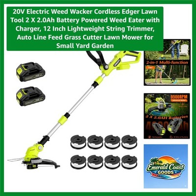 Effortless Lawn Care with 20V Cordless Weed Wacker & Fast Charging Batteries