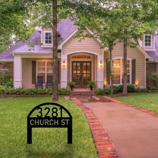 Custom Metal Address Yard Sign with Stakes, Personalized Lawn Decor