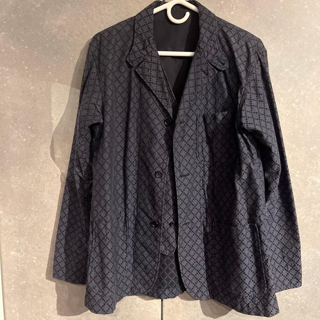 Engineered Garments Navy Patterned Tailored Jacke… - image 1