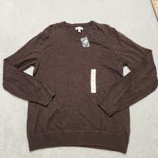 Sonoma V-Neck Sweater Men's Medium Brown Long Sleeve Knit Pullover NWT
