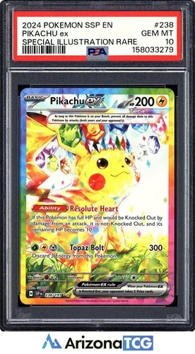 Pokemon 2024 Pikachu ex 238/191 SIR Surging Sparks GEM MINT PSA 10