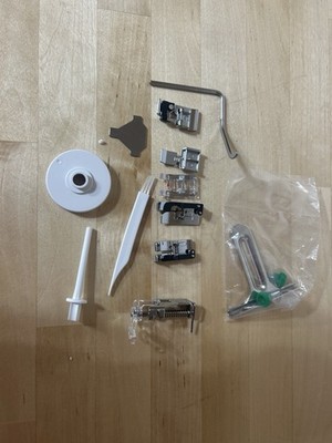 Lot of Sewing Feet (Janome??) C  E F G P Plus Misc Accessories Quilting??