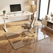Tempered Glass Chair Mat, 36"X55" Office Chair Mat for Carpet  Hardwood Floor,