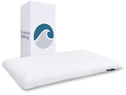 Ultra Slim Gel Memory Foam Pillow for Stomach and Back Sleepers - Thin, Flat ...