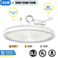 150W UFO LED High Bay Light Warehouse Commercial Gym Work Lamp 3000K/4000K/5000K