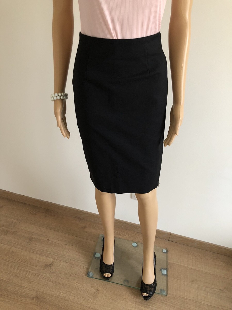 Jupe Noire à Franges Morgan En Simili Cuir - Taille 34, Jamais Portée
