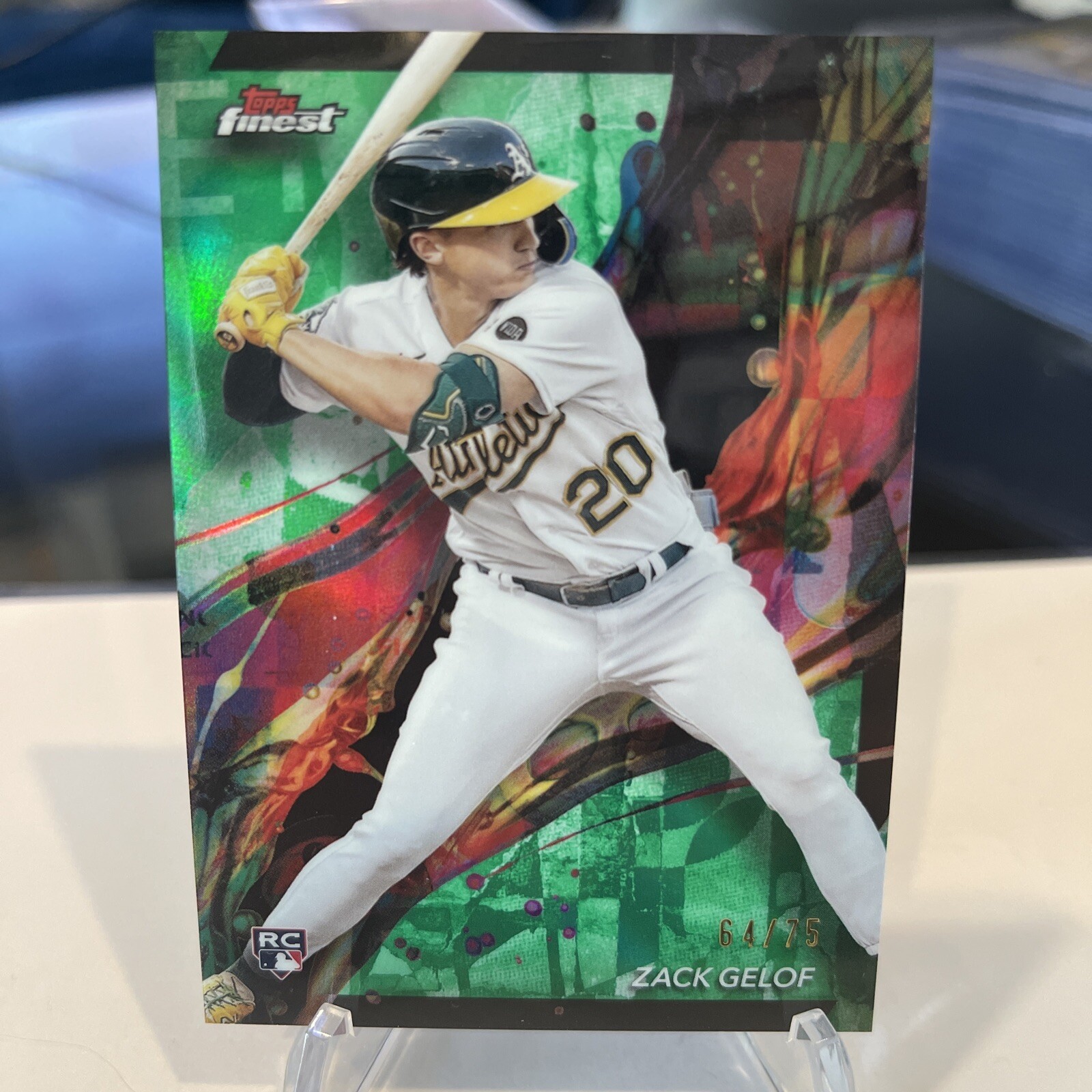 2024 Topps Finest Zack Gelof #59 Rookie RC Green Refractor # 64/75