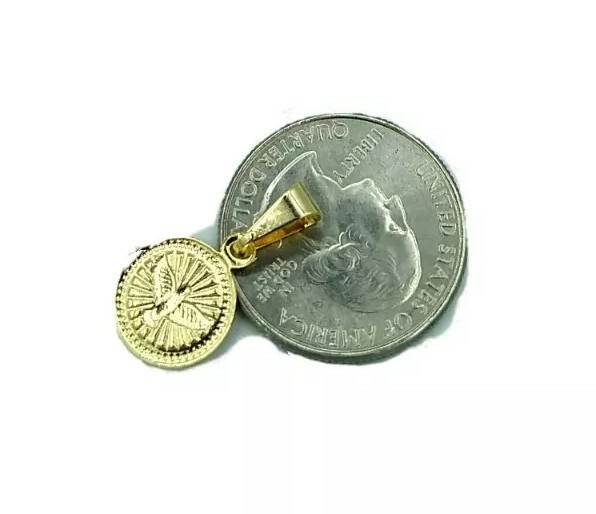 Alternate view of Holy Spirit Dove Medal 18k Gold Plated Pendant With Inch Chain Confirmation