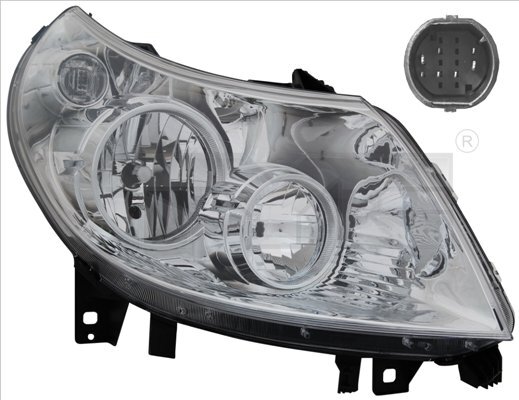 Right TYC 20-11333-05-2 Headlight for CITROËN,FIAT,PEUGEOT