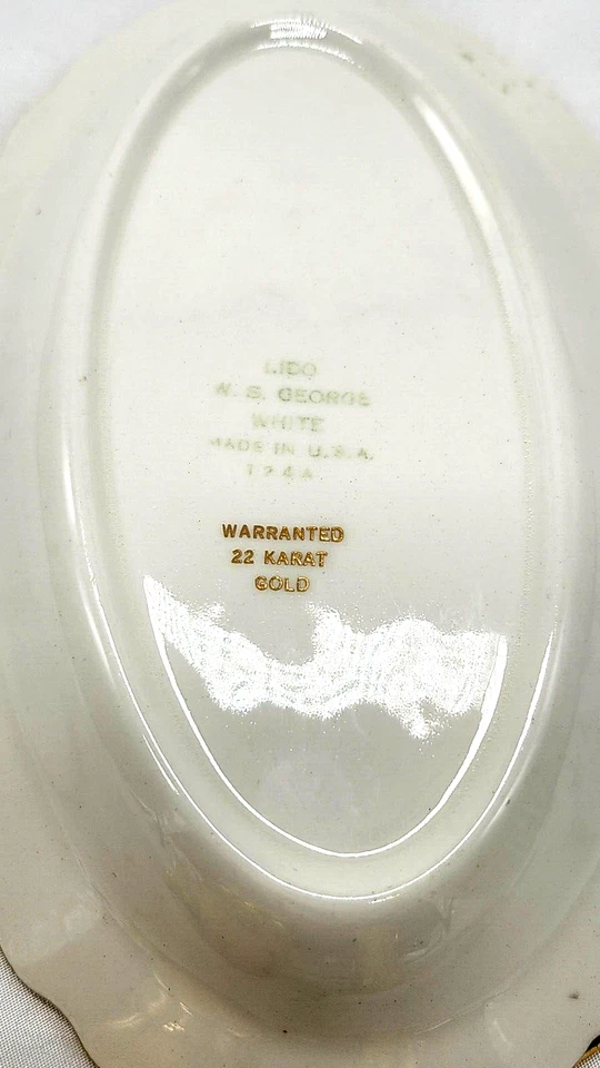 Crema de azúcar de colección "RARA" LIDO W.S George Canarytone oro satinado 22 quilates con bandeja Foto 3 de 4