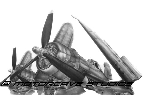 World War II US Navy Marines Vought F4U Corsair Hose Nose Aviation 