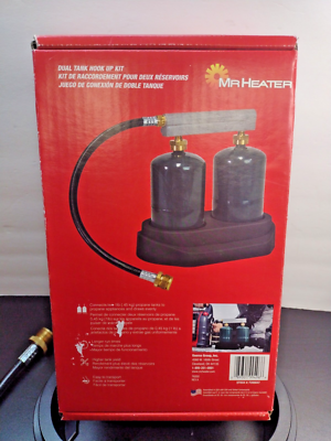 #ad NEW Mr. Heater F200047 2 Tank Hook Up Kit Hose Assembly Full Flow Tee LP Propane $21.95