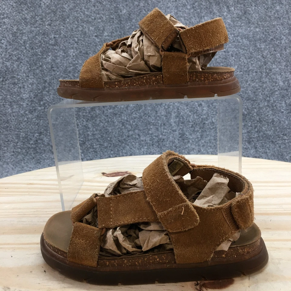 Sandalias Zara Niño Pequeño 25 Tirantes Cuero Marrón Gancho y Lazo Cómodas Punta Abierta Foto 2 de 4