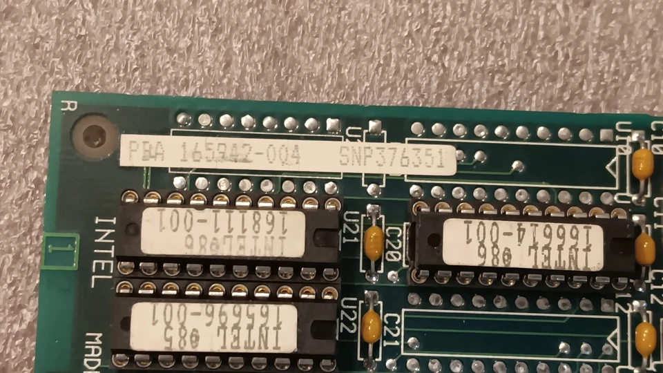 INTEL 165942-004 8 BIT ISA ADAPTER BOARD PB165943-001 PBA 165942-004 - Image 4 of 4