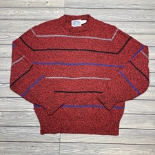Vintage Environmental Clothing Wool Crewneack Sweater Men Sz L Red Made in USA