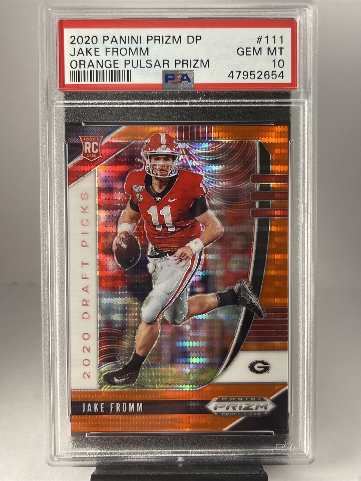 Jake Fromm Panini Prizm Draft Picks #111 Orange Pulsar