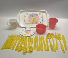 Barbie Playset Pretend Play Set Dishes 28 Pc Set Pink Chilton 1994 Child size