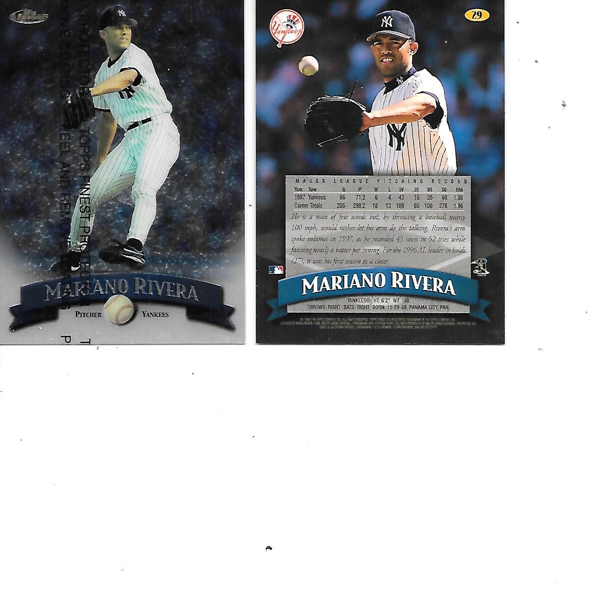 Mariano Rivera 1998 Topps Finest Baseball Card #29 HOF New York Yankees