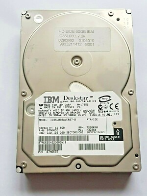 61.5 GB IDE IBM Deskstar IC35L060AVER07-0 P-ATA 7200rpm 2MB