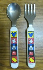 The First Years Disney Mickey Mouse, 2 Piece Fork  Spoon Flatware Set 5"