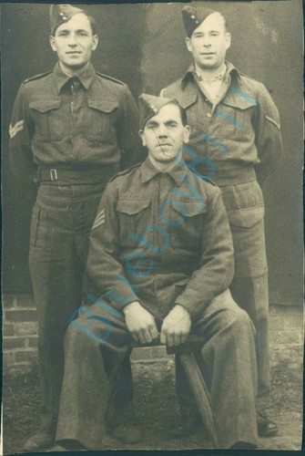 WW2 British Prisoner's Of War POW's 3 NCO's Group Photo Stalag XXI D Poland - Picture 3 of 3