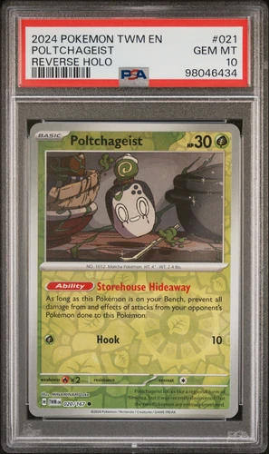 2024 POKEMON TWILIGHT MASQUERADE TWM EN #21 POLTCHAGEIST REV HOLO PSA 10 POP 1