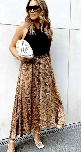 ZARA LONG MULTI-COLOURED PRINTED FLOWING MIDI MAXI SKIRT SIZE XS NEW - Picture 12 of 14