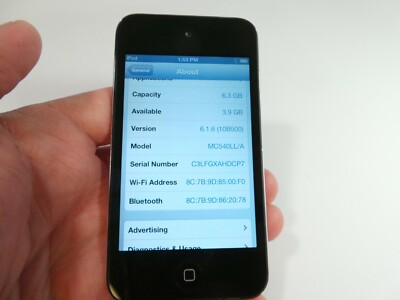 EUC Apple 8GB iPod Touch 4th Generation Black MC540LL/A A1367 | eBay