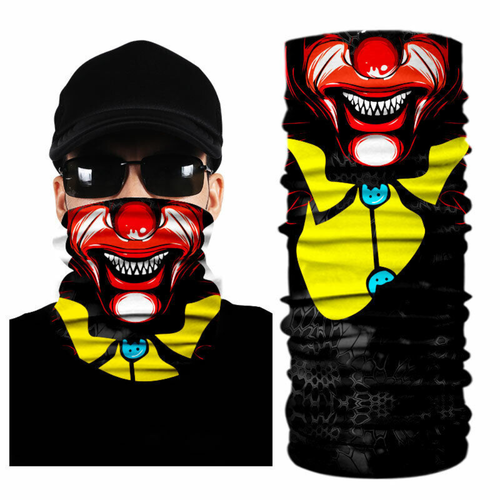 Skull Joker Clown Neck Gaiter UV Protection Face Mask Scarf Breathable Balaclava - Picture 24 of 29
