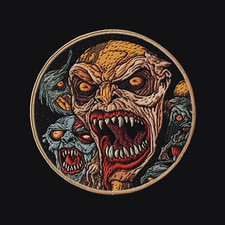 Scary Creature Patch Iron-on Applique Monster Badge Creepy Horror Infected Decor