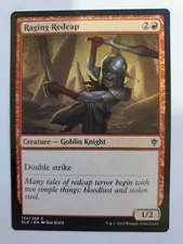 MTG Magic The Gathering Card Raging Redcap Creature Goblin Knight Red Throne Of 