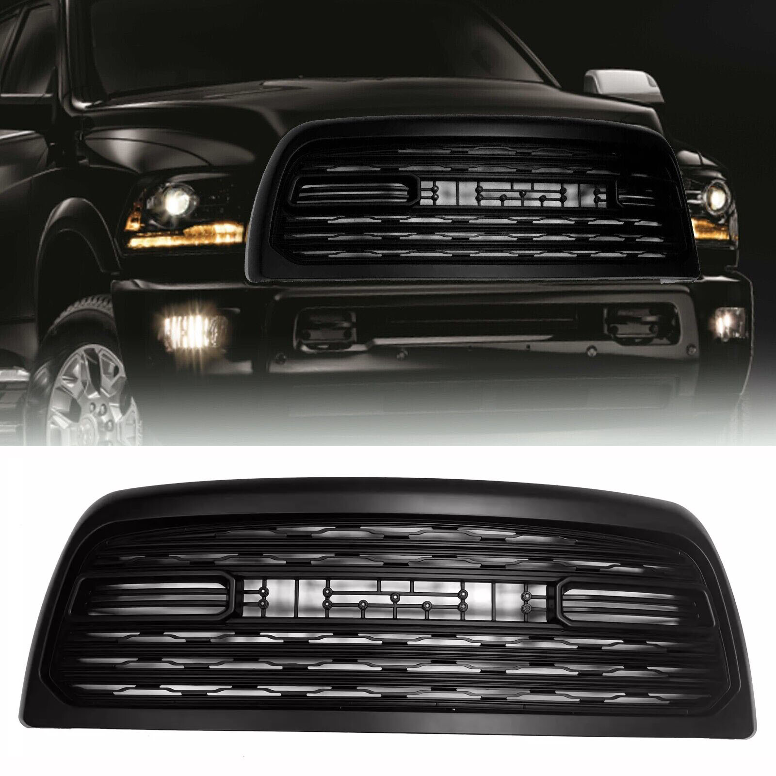 Fits 2009-2012 Dodge Ram 1500 Mesh Style Front Hood LTD Grille w/Letter Black